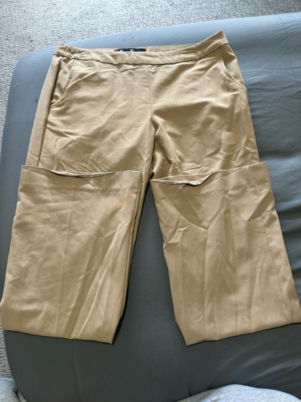 Wide Leg Women's Pants in Tan - Classic Pull-On Style
